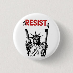 Resist Fascism Floral Transgender LGBTQ Anti-Trump 3 Cm Round Badge