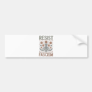 Resist Fascism Floral Transgender LGBTQ Anti-Trump Bumper Sticker