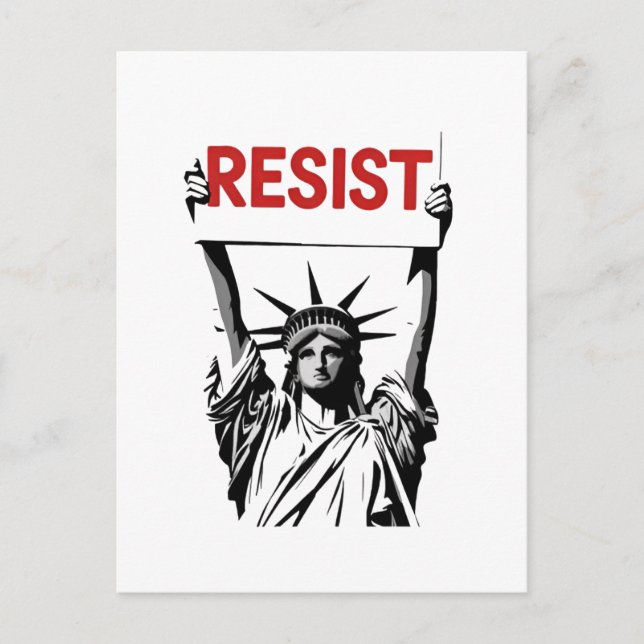 Resist Fascism Floral Transgender LGBTQ Anti-Trump Holiday Postcard (Front)