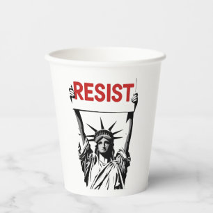 Resist Fascism Floral Transgender LGBTQ Anti-Trump Paper Cups