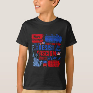 Resist Fascism Liberal Activist Statue Of Liberty T-Shirt