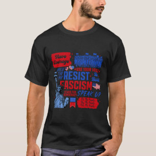 Resist Fascism Liberal Activist Statue Of Liberty T-Shirt