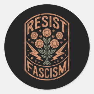 Resist Fascism Protest Trump Anti Trump Classic Round Sticker