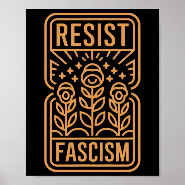 Resist Fascism Protest Trump Anti Trump  Poster (Front)