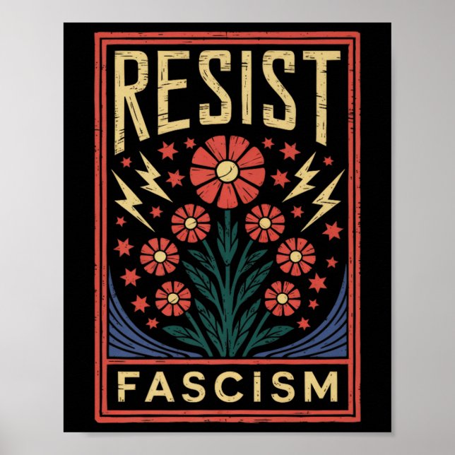 Resist Fascism Protest Trump Anti Trump Premium  Poster (Front)