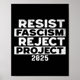 Resist Fascism Reject Project 2025  Poster