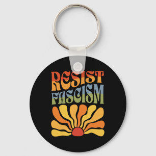 Resist Fascism Retro Boho Feminist Pro Choice Huma Key Ring