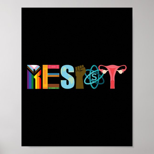 Resist Feminist Pride Science Equality Activism  Poster (Front)