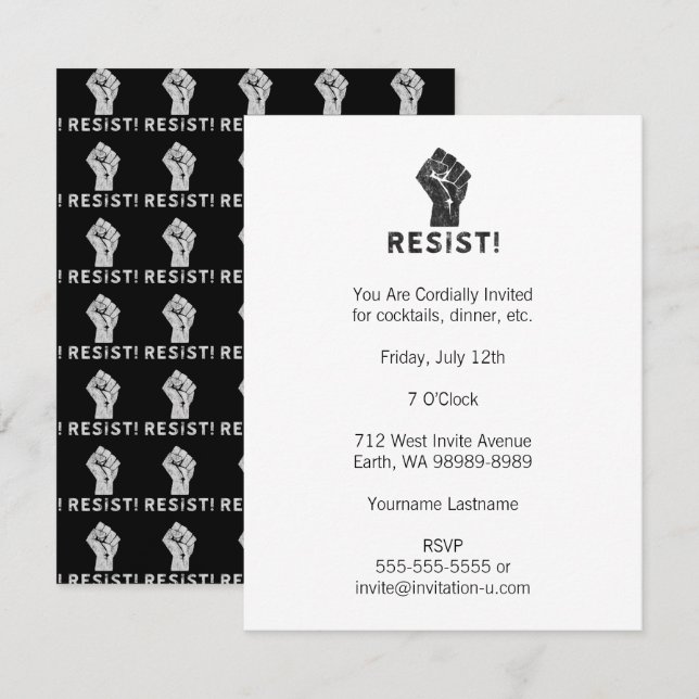 Resist Fist Invitation (Front/Back)