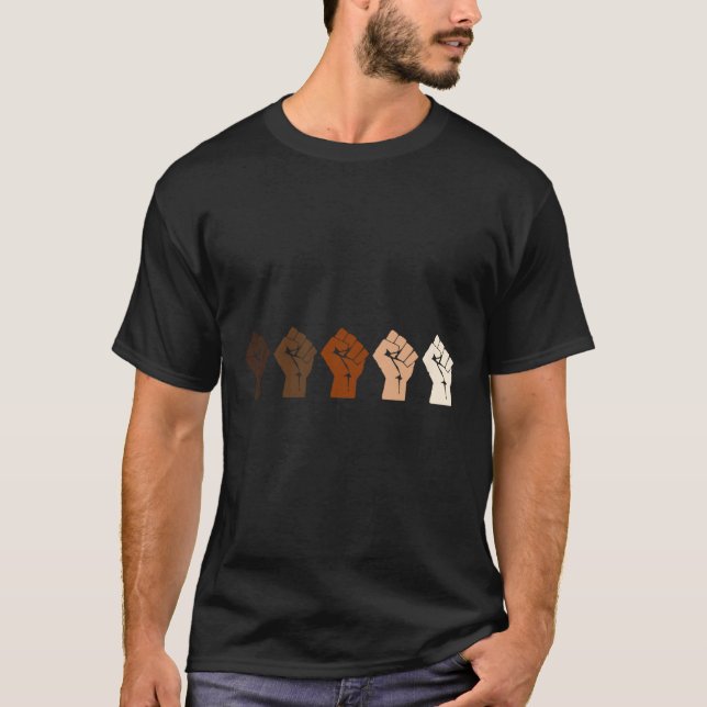 Resist Fist Multi Skin Tone  T-Shirt (Front)