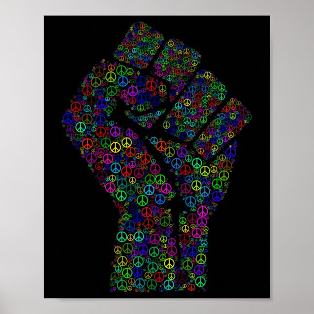 Resist Fist Peace Sign Rainbows Activism Love  (Front)