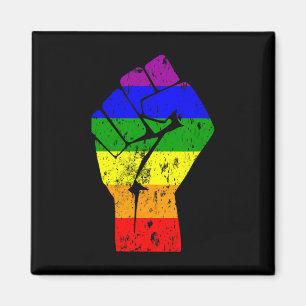 Resist Fist Rainbow Flag Gay Pride Magnet