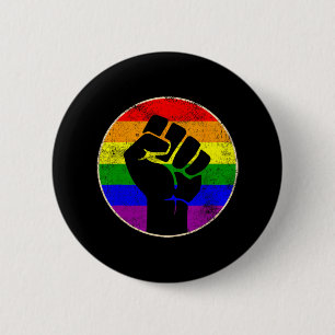 Resist Fist Rainbow Lesbian Gay Lgbt Strength Powe 6 Cm Round Badge