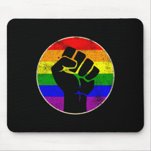Resist Fist Rainbow Lesbian Gay Lgbt Strength Powe Mouse Pad
