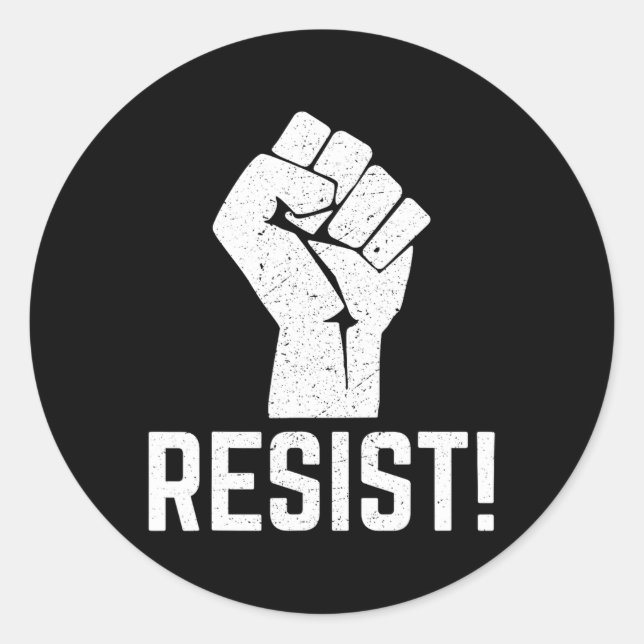 Resist Fist Resistance Vintage  Classic Round Sticker (Front)