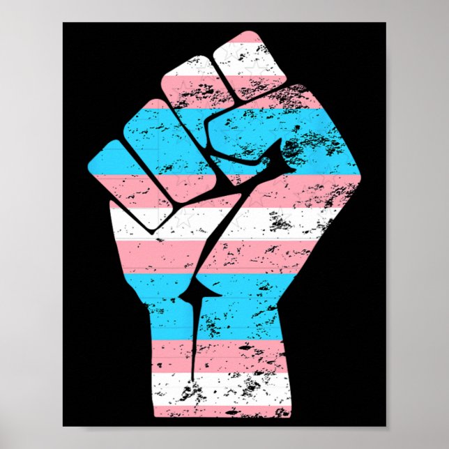 Resist Fist Transgender Flag Trans Pride  Poster (Front)