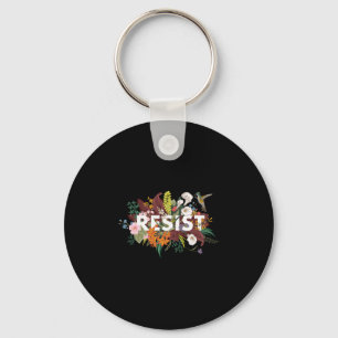 Resist Floral Anti Trump Political Protest 1 Key Ring