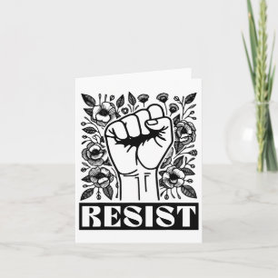 Resist Floral Anti Trump Political Protest Liberal Card