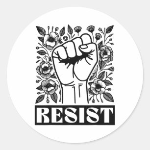 Resist Floral Anti Trump Political Protest Liberal Classic Round Sticker