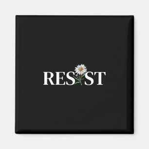 Resist Floral Anti Trump Political Protest Magnet