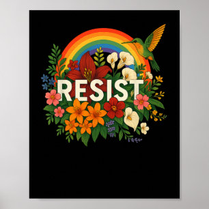 Resist Floral Anti Trump Political Protest Pride M Poster