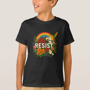 Resist Floral Anti Trump Political Protest Pride M T-Shirt