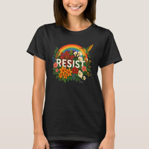 Resist Floral Anti Trump Political Protest Pride M T-Shirt