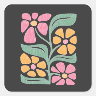RESIST Floral Anti Trump Political Protest Square Sticker