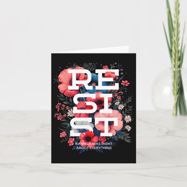 Resist Floral Boho  Card (Front)