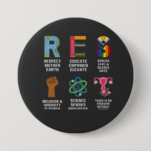 Resist Floral LGBTQ Rights Trans Equality 7.5 Cm Round Badge
