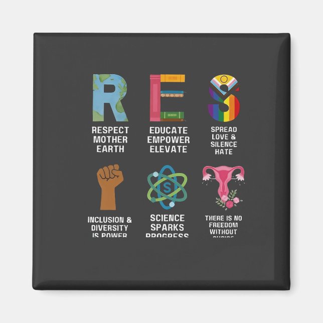 Resist Floral LGBTQ Rights Trans Equality  Magnet (Front)