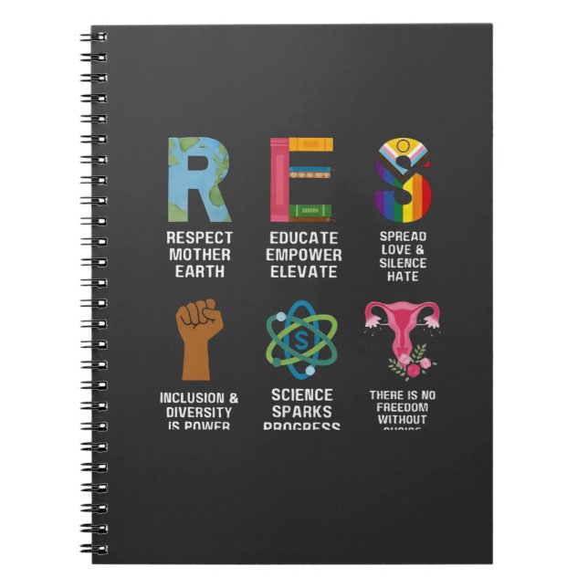 Resist Floral LGBTQ Rights Trans Equality  Notebook (Front)