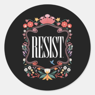 Resist Floral Protest Trump Anti Trump  Classic Round Sticker