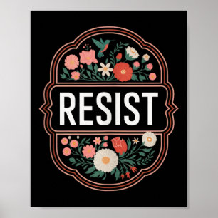 Resist Floral Protest Trump Anti Trump Tank Top Poster