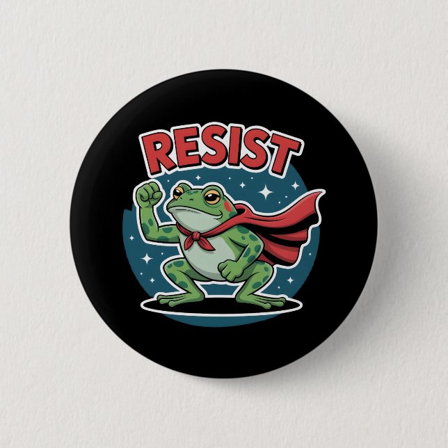 Resist Frog Portland Frog Protest for Men Women 6 Cm Round Badge (Front)