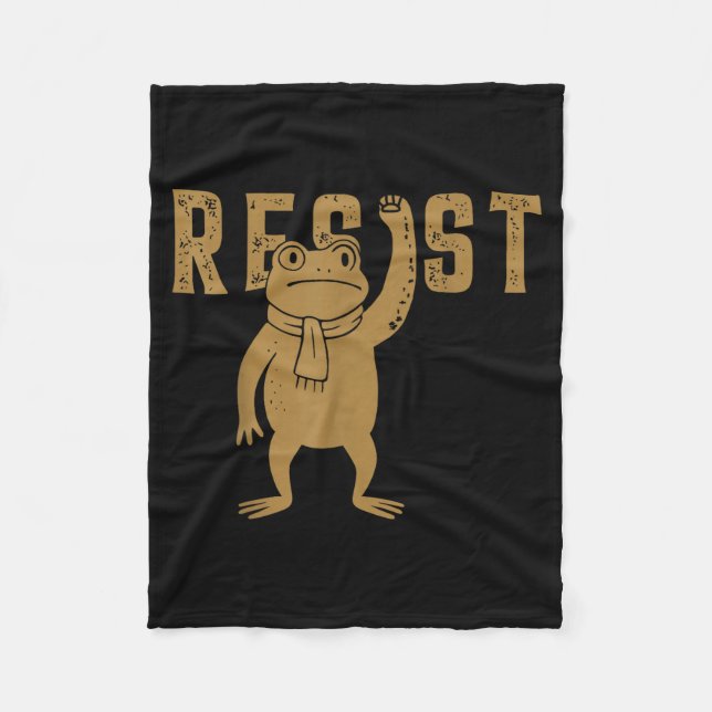 Resist Frog Rtland Frog Protest For Men Women  Fleece Blanket (Front)