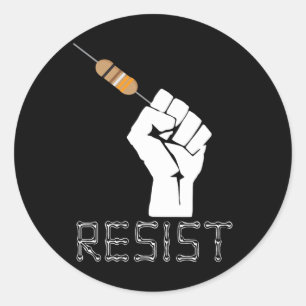 Resist Funny Gift Electrical Engineers Electrician Classic Round Sticker