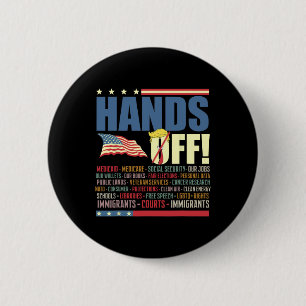 Resist Hands Off Protest Anti Trump  6 Cm Round Badge