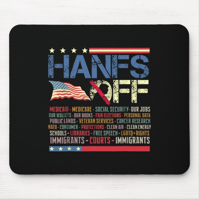 Resist Hands Off Protest Social Security And Medic Mouse Pad (Front)