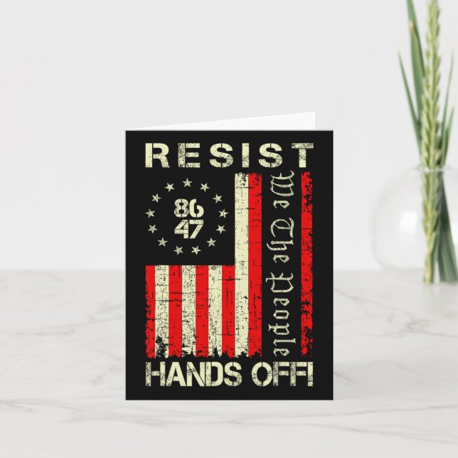 Resist Hands Off Protest Social Security Medicare  Card (Front)