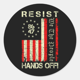 Resist Hands Off Protest Social Security Medicare Classic Round Sticker