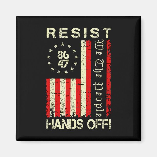 Resist Hands Off Protest Social Security Medicare  Magnet (Front)