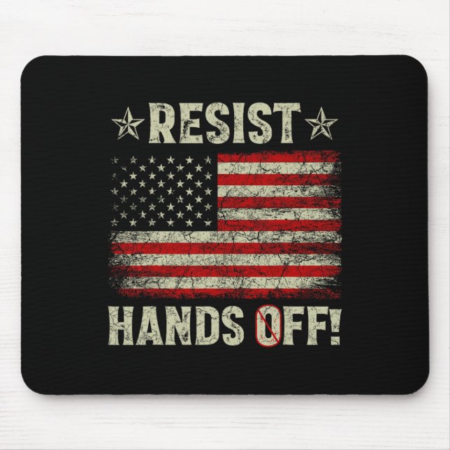 Resist Hands Off Protest Social Security Medicare  Mouse Pad (Front)