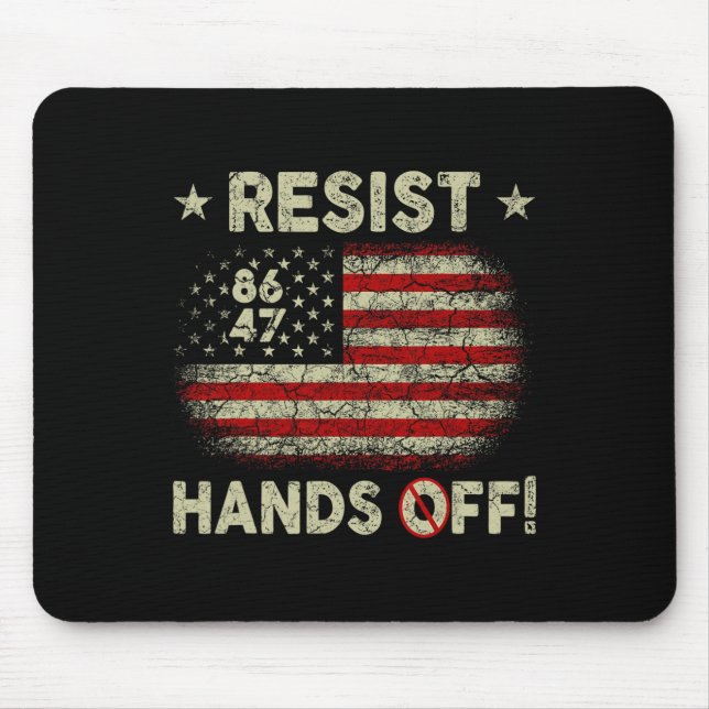 Resist Hands Off Protest Social Security Medicare  Mouse Pad (Front)