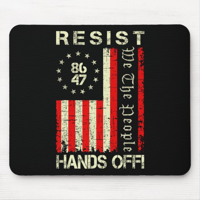 Resist Hands Off Protest Social Security Medicare  Mouse Pad (Front)