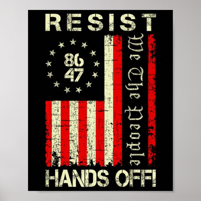Resist Hands Off Protest Social Security Medicare  Poster (Front)