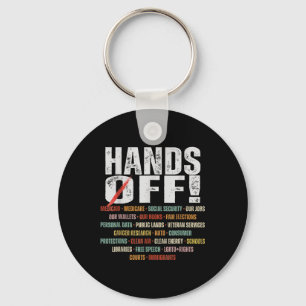 Resist Hands Off Protest Vintage We The People Ame Key Ring