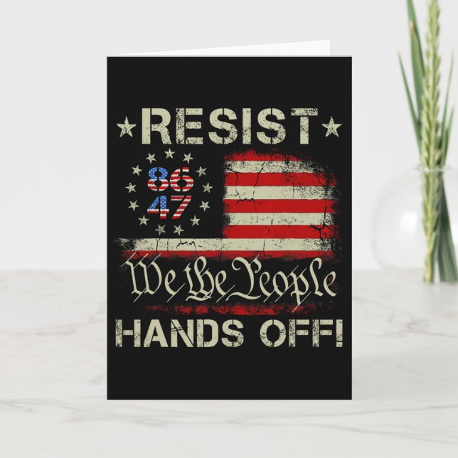 Resist Hands Off Social Security Medicare Medicaid Card (Front)