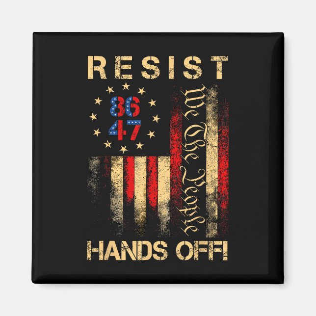 Resist Hands Off Social Security Medicare Medicaid Magnet (Front)