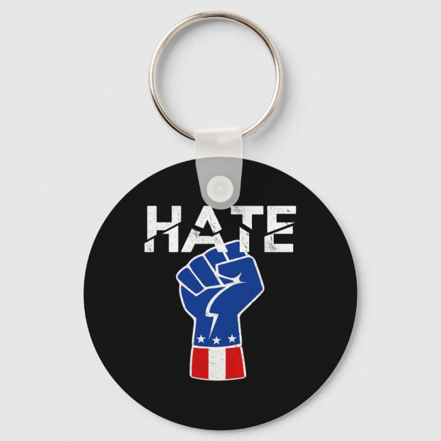 Resist Hate America Political Dissent  Key Ring (Front)